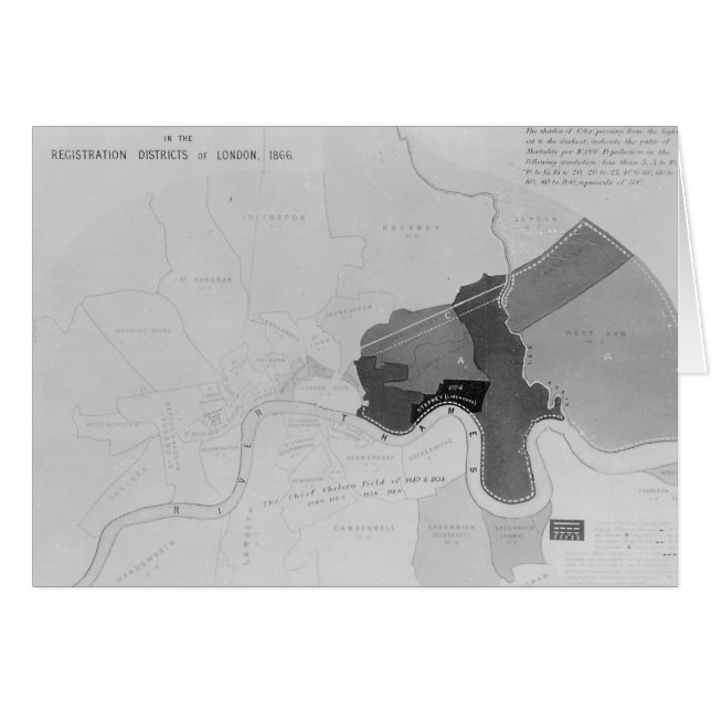 Kartavisning fördelningen av dödar hälsningskort (Framsidan Horizontal)