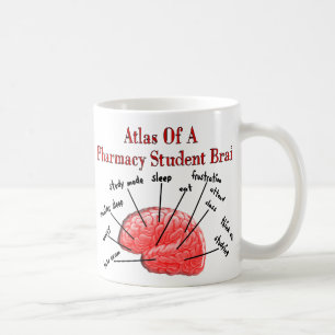 Kartbok av en apotekstudenthjärna kaffemugg
