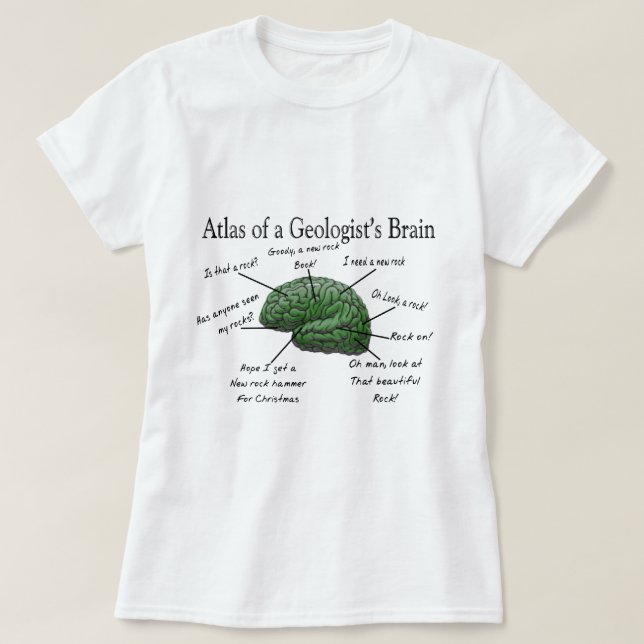 Kartbok av en geolog roliga gåvor för hjärna t-shirt (Design framsida)