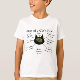 Kartbok av en katt hjärna t-shirt