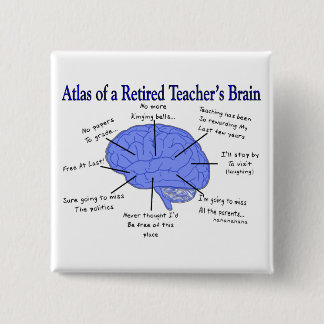 Kartbok av pensionerade en lärare hjärna knapp