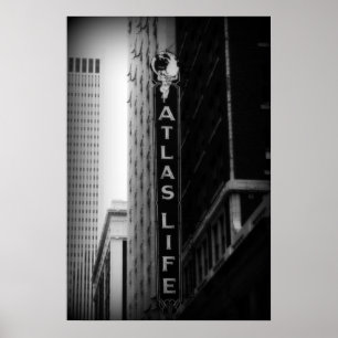 Kartbokliv, Tulsa, Oklahoma. Borrtorn W. Svärta Poster