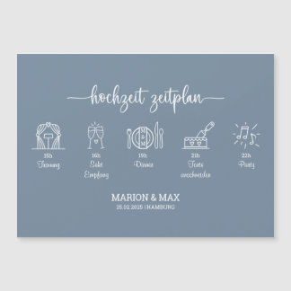 Kärtchen Zeitplan Hochzeit Dusty Blue 01