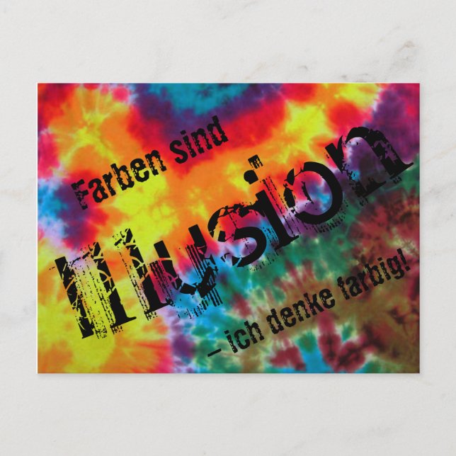Karte, Farben sind Illusion - ich denke farbig! Vykort (Framsida)