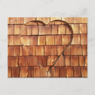 Karte Holz Herz Vykort