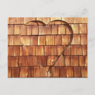 Karte Holz Herz Vykort