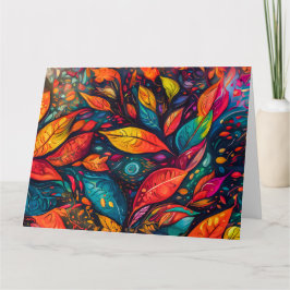 Karte mit Blättermotiv Kort
