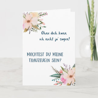 Karte - Willst du meine Trauzeugin sein Kort