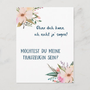 Karte - Willst du meine Trauzeugin sein Vykort