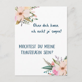 Karte - Willst du meine Trauzeugin sein Vykort