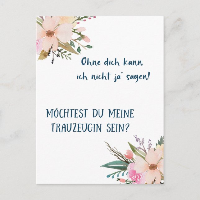 Karte - Willst du meine Trauzeugin sein Vykort (Framsida)