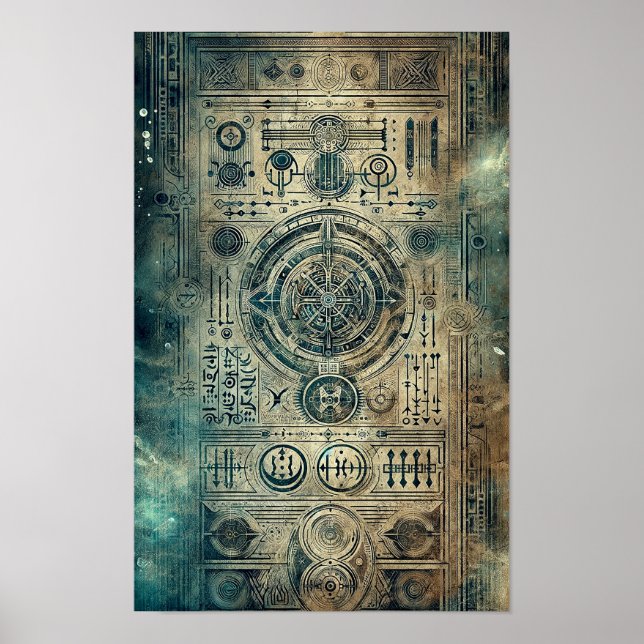 Karte zur versunkenen Stadt Atlantis Poster (Framsidan)