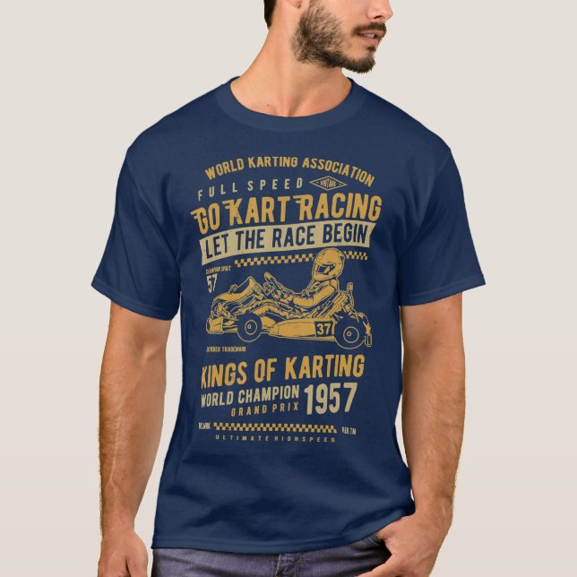 Karting Gift Tävling Kart Kids Vuxnas Go Kart T Shirt (Framsida)