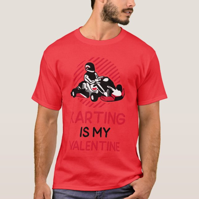 Karting Is My Valentine Sports Player boy T Shirt (Framsida)