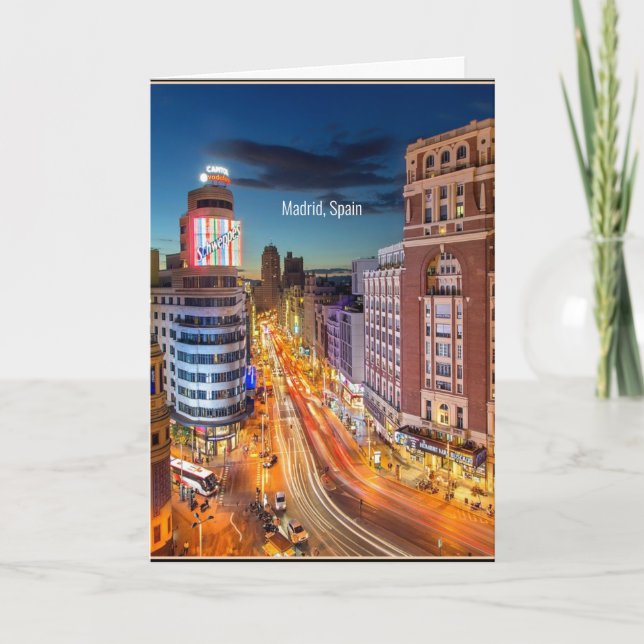 Kartkort för scenfotografi i Madrid, Spanien Kort (Framsida)