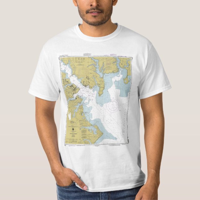 Kartlägga av Chesapeakefjärden Tee Shirt (Framsida)