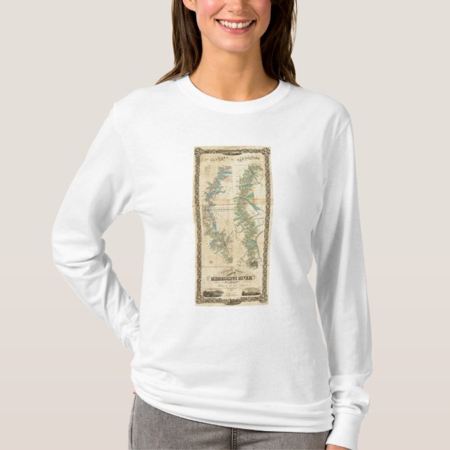 Kartlägga av det lägre Mississippiet River T-shirt (Framsida)