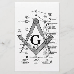 Kartlägga av Masonic grader Brevpapper