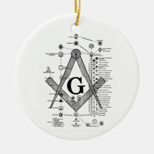 Kartlägga av Masonic grader Julgransprydnad Keramik