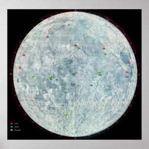 Kartläggare Apollo och Luna månuppdrag Poster