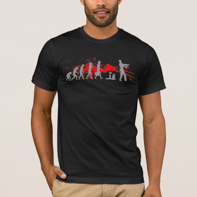 Kartlägger evolutions- evolution för Zombie rolig T-shirt (Framsida)