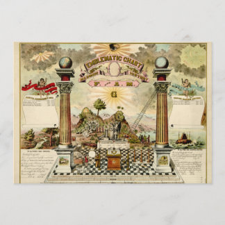 Kartlägger Masonic symboliskt för frimurare Inbjudningar