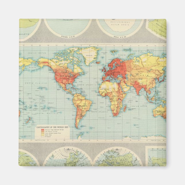 Kartläggning av världen magnet (Framsidan)