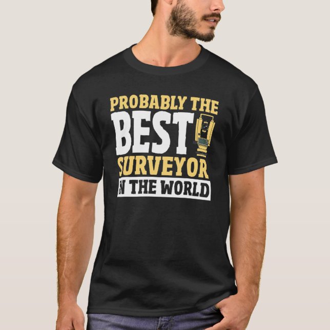 Kartograf Markrecorder   Markundersökning Markmäta T Shirt (Framsida)