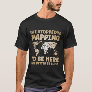 Kartograf som färdar geografiska områden t shirt