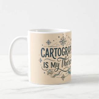 Kartografi är min terapi-mugg kaffemugg
