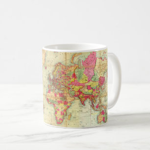 Kartografi över Vintage av antika världskartor Kaffemugg