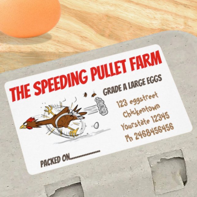 Kartong för tecknad av kyckling fraktsedel (Add some humour to your egg cartons with fun labels!)