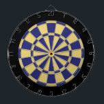 Kartong: Gamla Guld, marinblå och svarta Piltavla<br><div class="desc">Gamla Guld,  marinblått och svart Färgad Dart Board Game,  inklusive 6 brassmördare</div>