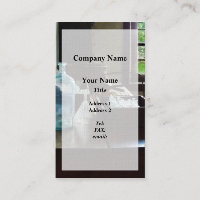 Kartong med provrör visitkort (Framsida)