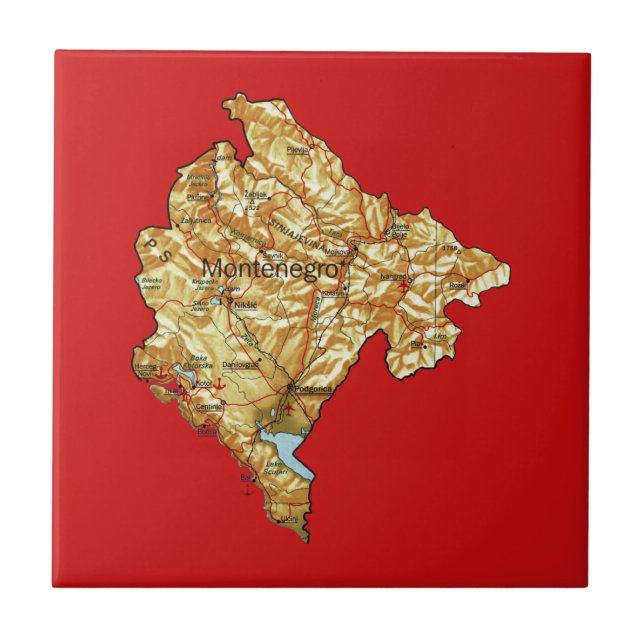 Kartong över Montenegro Kakelplatta (Framsidan)