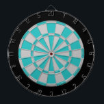 Kartong: Silver Grått, turkos och svart Piltavla<br><div class="desc">Silver Grått,  turkos och Färgad Dart-spel,  inklusive 6 brasmörtor</div>
