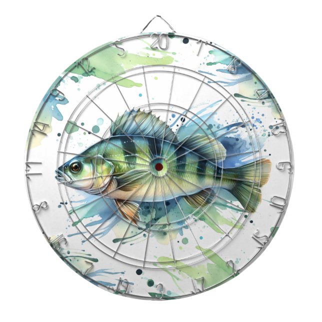 Kartong - Vattenfärgsserie: Perch Darttavla (Framsidan)