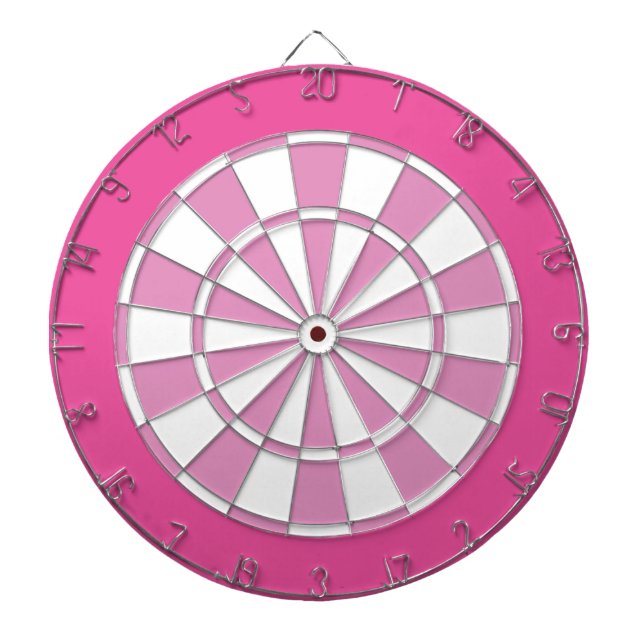 Kartong: Vit, Ljus rosa och mörkare Rosa Dar Darttavla (Framsidan)