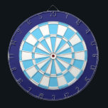 Kartong: Vit, ljusblå och marin Piltavla<br><div class="desc">Vitt,  ljusblått och marint Färgad Dart Board Game,  inklusive 6 brassmördare</div>