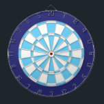 Kartong: Vit, ljusblå och marin Piltavla<br><div class="desc">Vitt,  ljusblått och marint Färgad Dart Board Game,  inklusive 6 brassmördare</div>