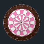 Kartong: vit, Rosa och brun Piltavla<br><div class="desc">Vitt,  Rosa och brunt Färgad Dart Board Game,  inklusive 6 brassmörtor</div>