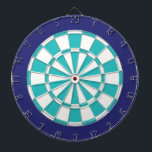 Kartong: Vit, turkos och marinblå Darttavla<br><div class="desc">Vitt,  turkos och marint Färgad Dart Board Game,  inklusive 6 Brass Darts</div>