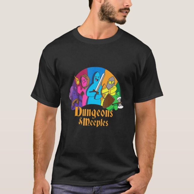 kartongspelets enkla design för dungeon-nerver t shirt (Framsida)