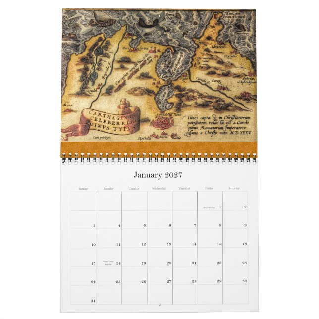 Kartor av Abraham Ortelius 2012 Kalender (Jan 2027)