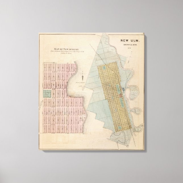 Kartor i New Auburn, Minnesota Canvastryck (Framsida)