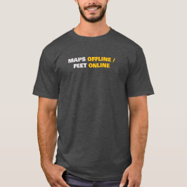 Kartor Offline Fötter Online Minimal Text T Shirt