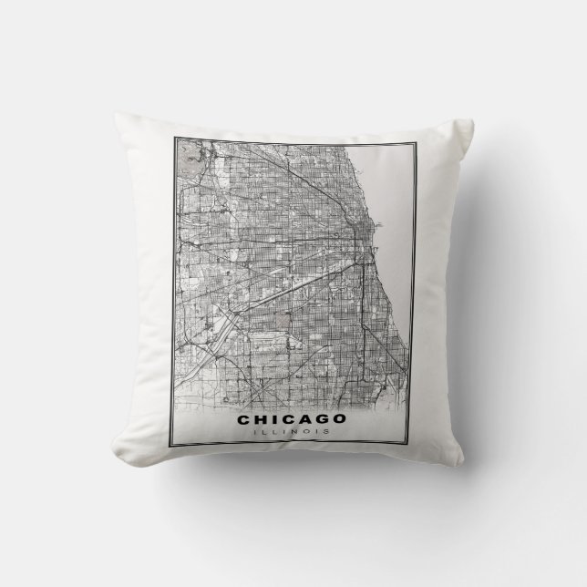 Kartor över Chicago Kudde (Framsida)