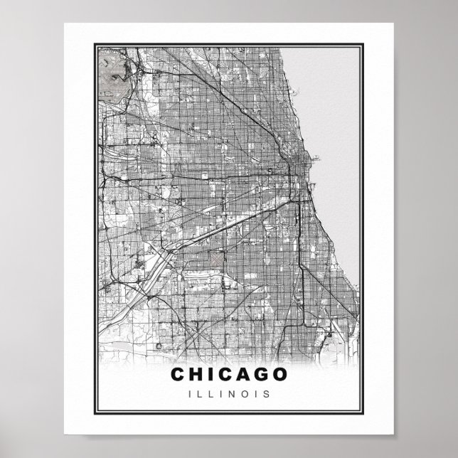 Kartor över Chicago Poster (Framsidan)