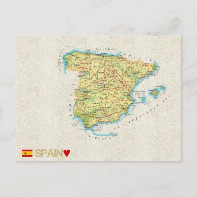 KARTOR POSTKORT ♥ Spanien Vykort (Framsida)