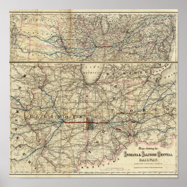 Kartor som visar Indiana Poster (Framsidan)